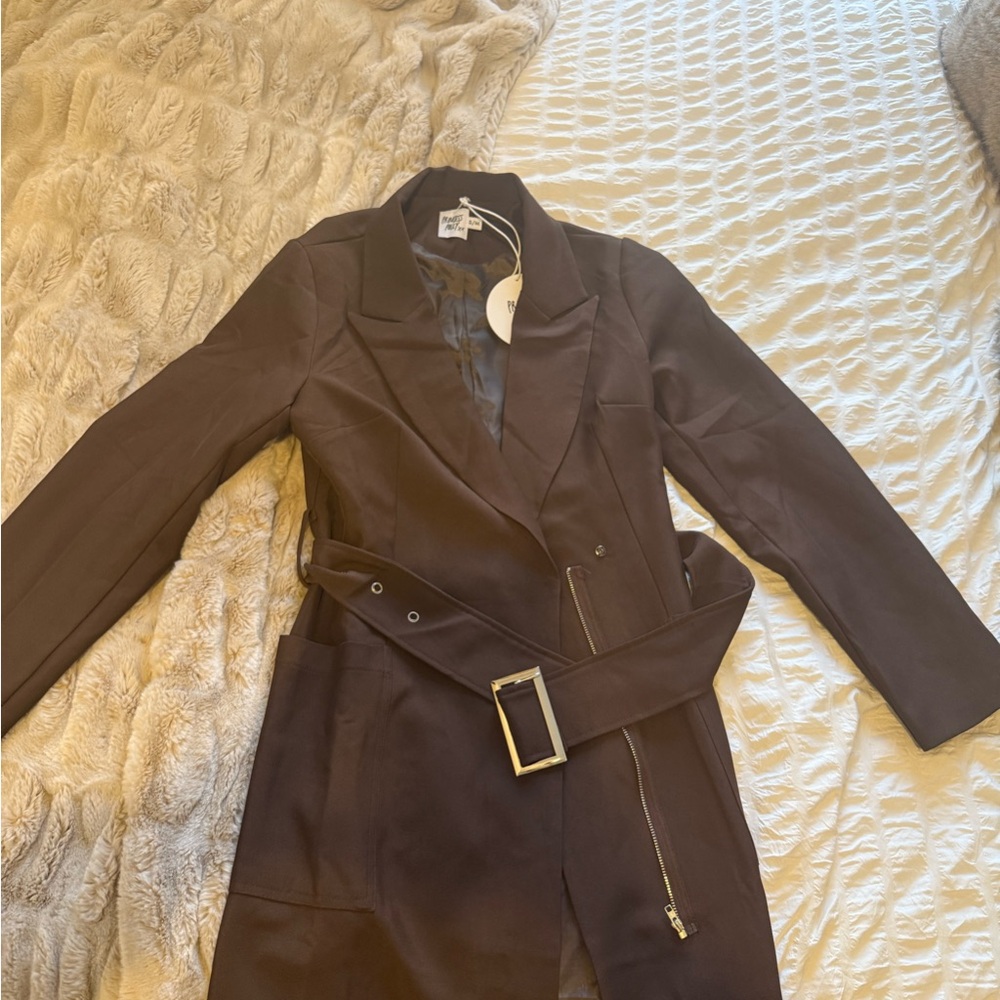 Women's Brown Belted Jacket
